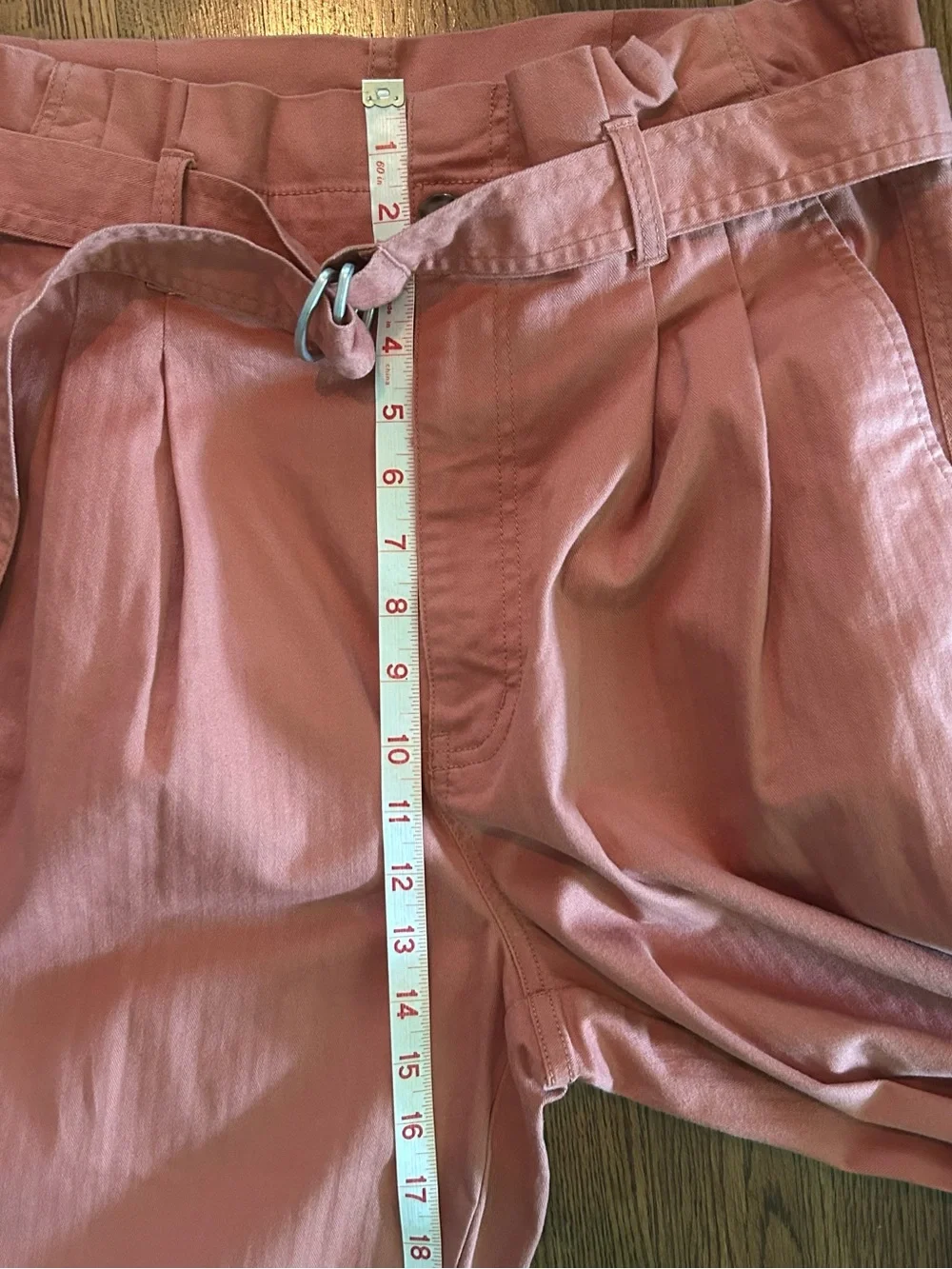 Madewell Women’s Coral Paperbag Waist Cotton Pants size 32
